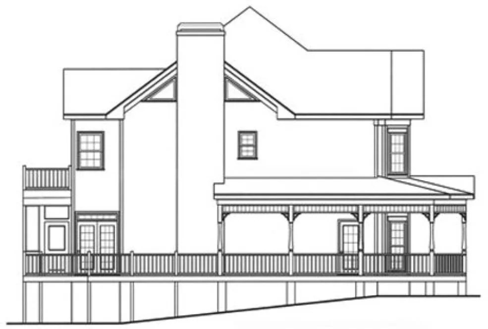 Left Elevation for House Plan #124762