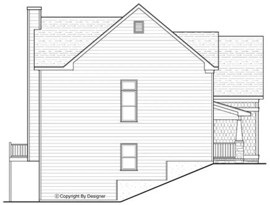 Left Elevation for House Plan #125962