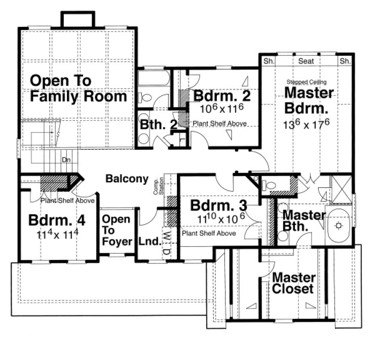 Second Floor Plan for House Plan #125962