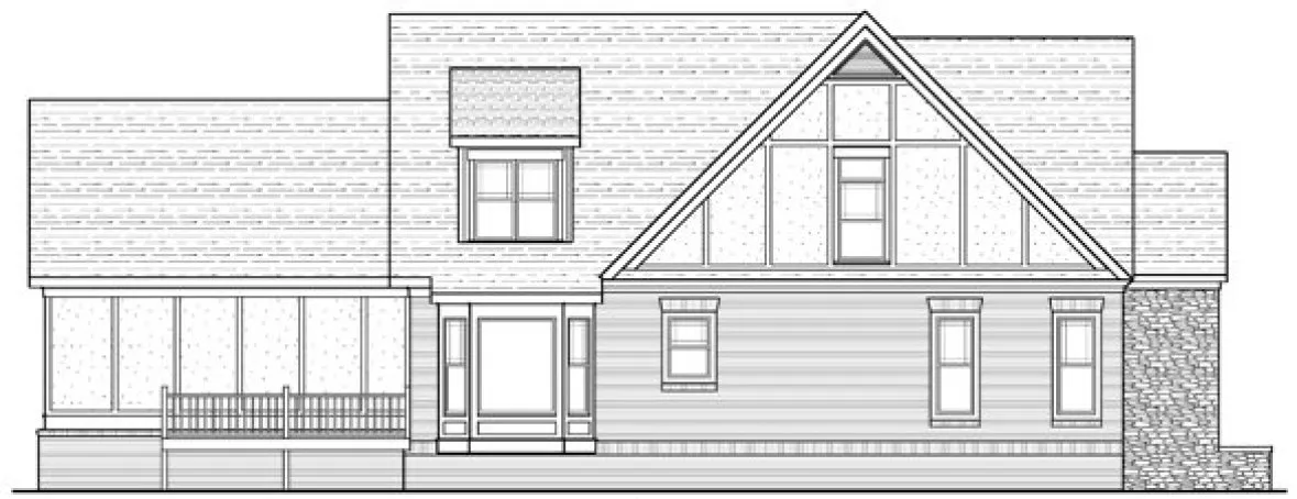 Left Elevation for House Plan #123572