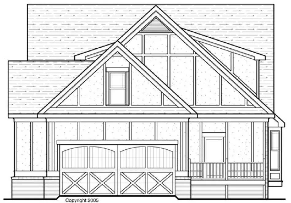 Rear Elevation for House Plan #123572