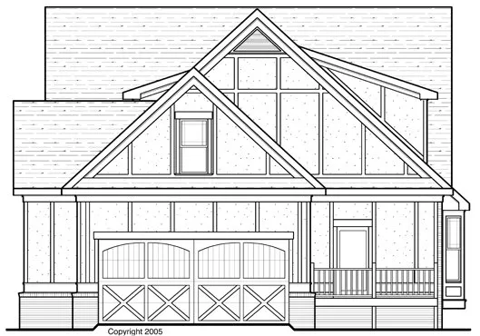 Rear Elevation for House Plan #123572