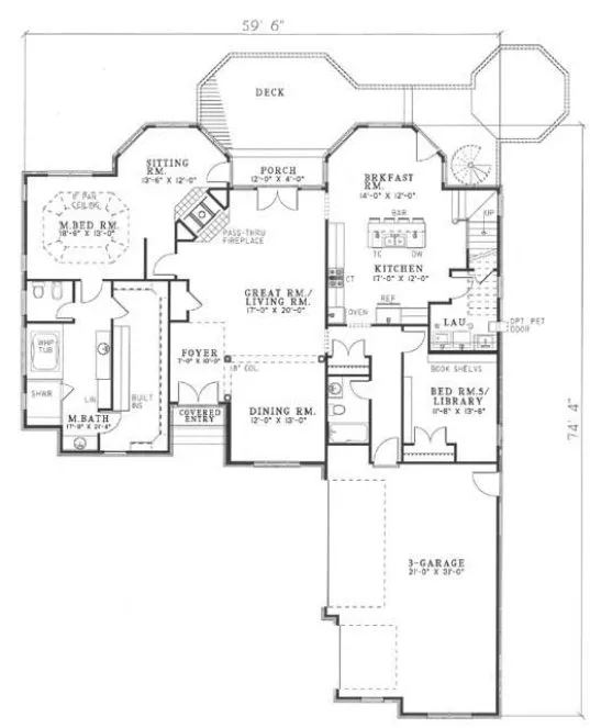 Main Floor Plan for House Plan #311000