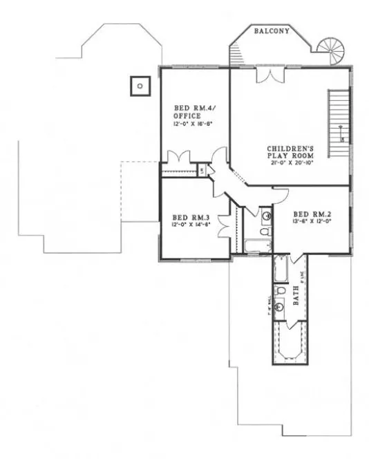 Second Floor Plan for House Plan #311000