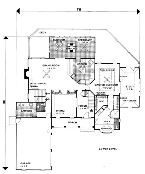 Main Floor Plan for House Plan #271063