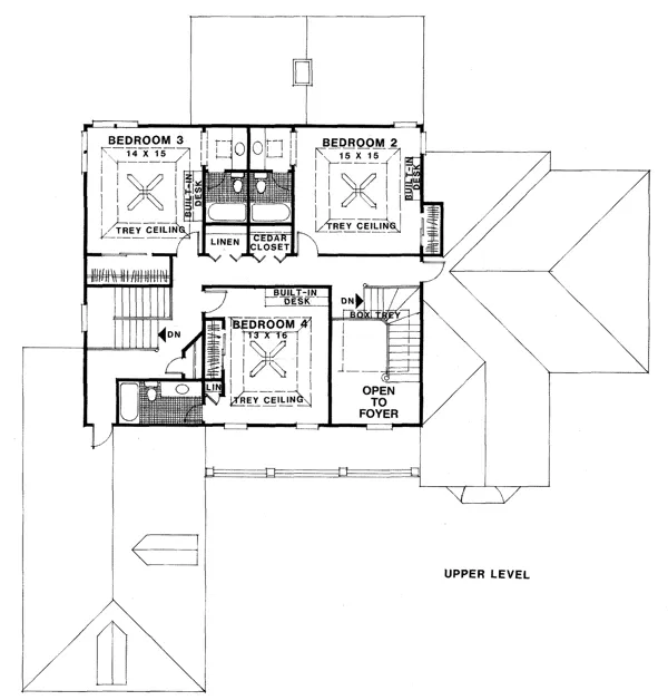 Second Floor Plan for House Plan #271063