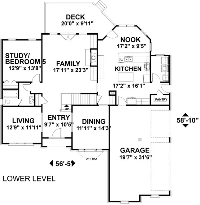Main Floor Plan for House Plan #274053