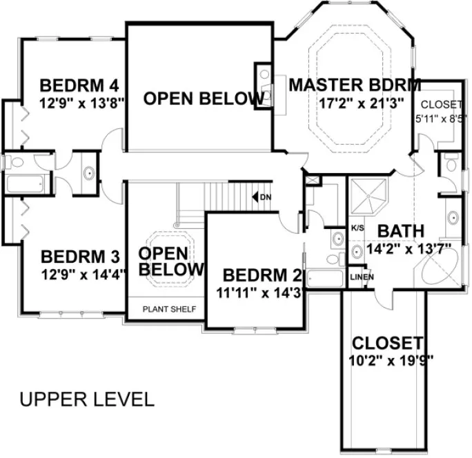 Second Floor Plan for House Plan #274053