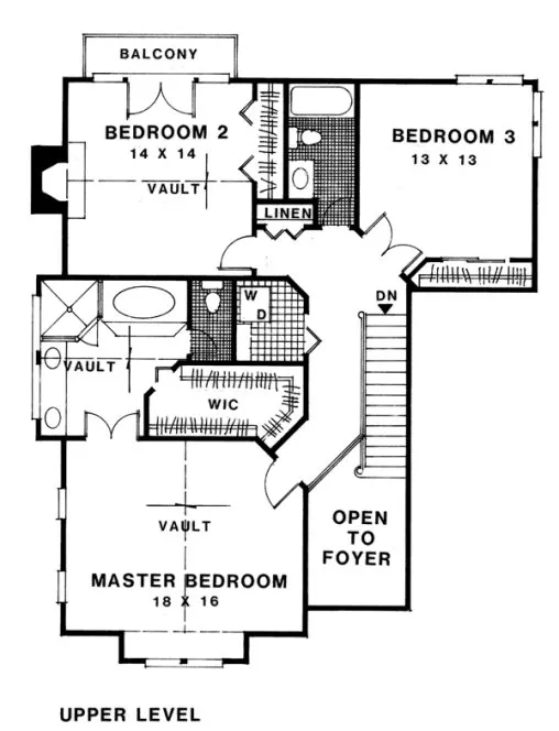 Second Floor Plan for House Plan #271053