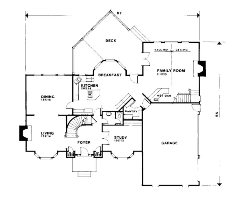 Main Floor Plan for House Plan #274043
