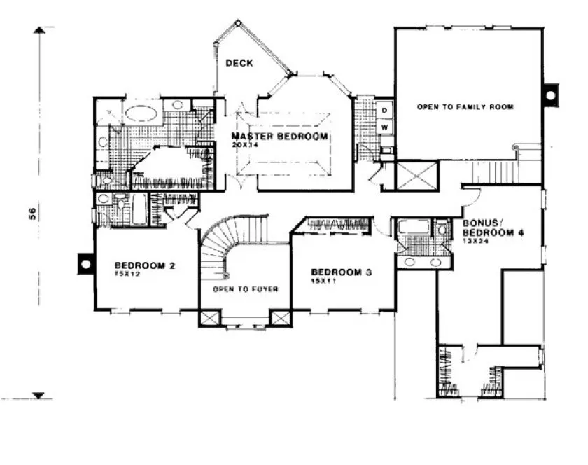 Second Floor Plan for House Plan #274043