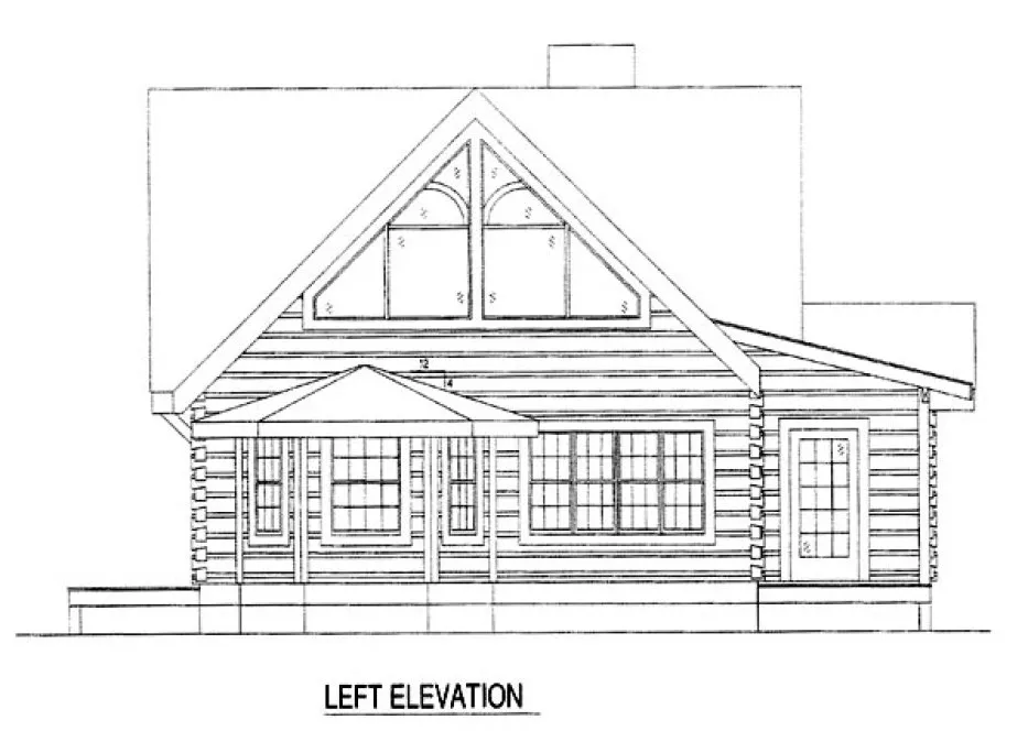 Left Elevation for House Plan #317001
