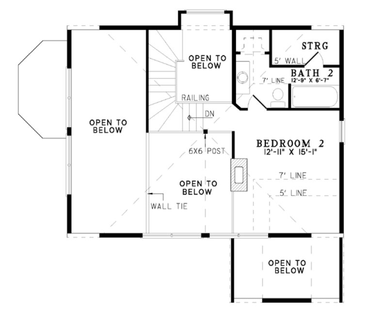 Second Floor Plan for House Plan #317001