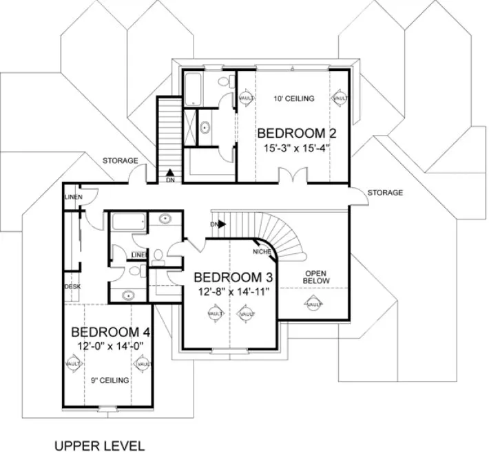 Second Floor Plan for House Plan #277033
