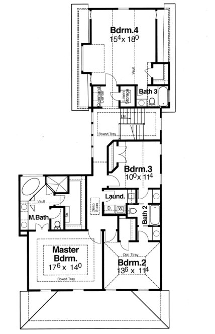 Second Floor Plan for House Plan #128672