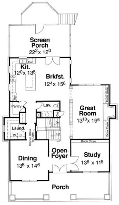 Main Floor Plan for House Plan #129082