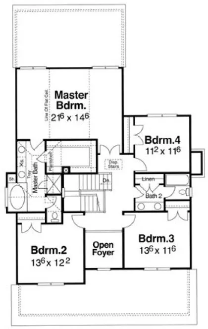 Second Floor Plan for House Plan #129082