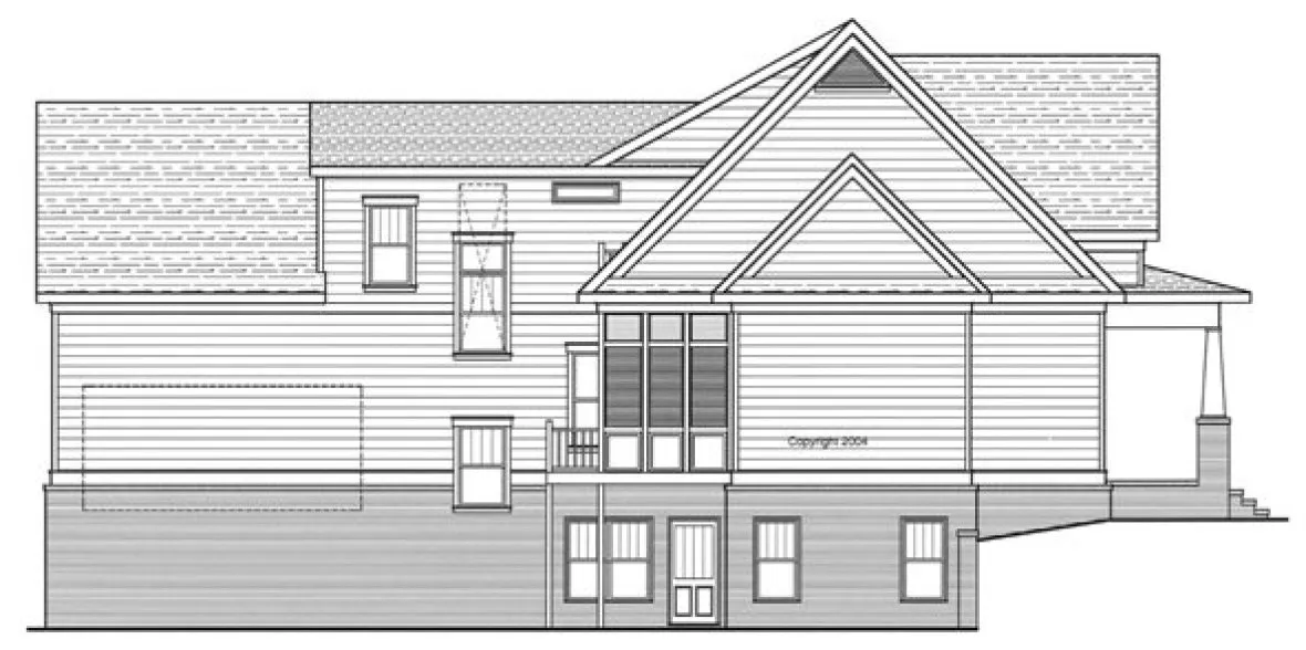 Left Elevation for House Plan #120882