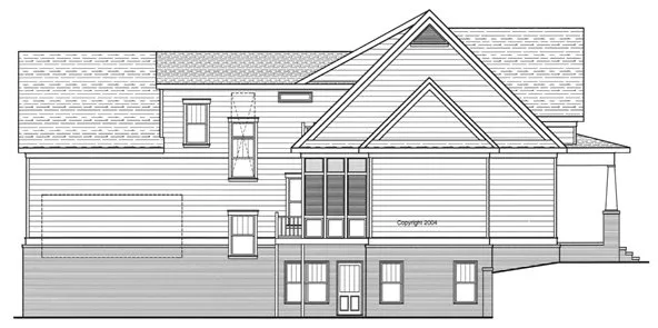 Left Elevation for House Plan #120882