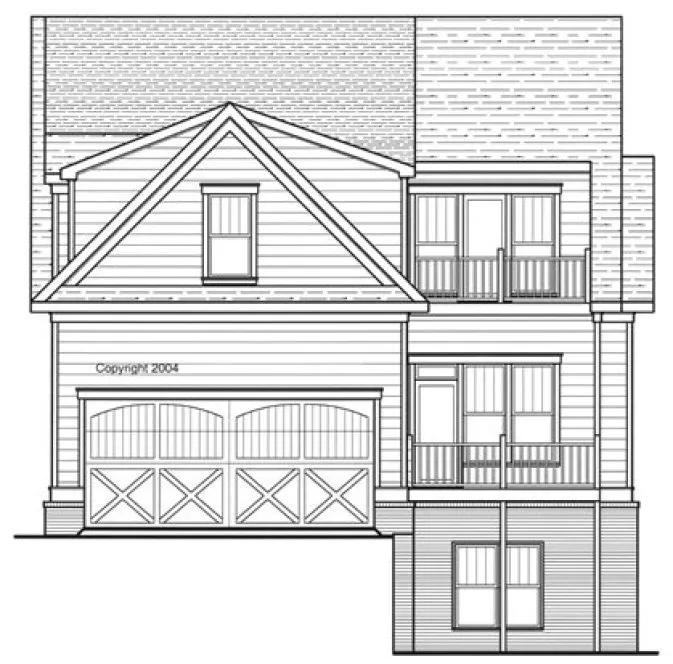 Rear Elevation for House Plan #120882