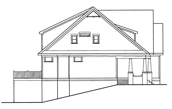 Left Elevation for House Plan #121103