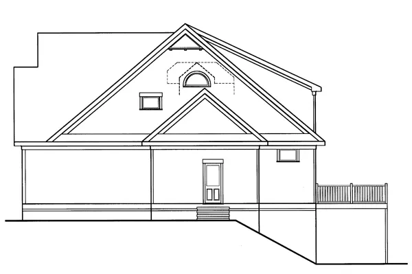 Right Elevation for House Plan #121103