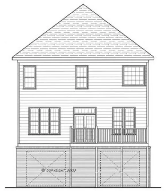 Rear Elevation for House Plan #120203