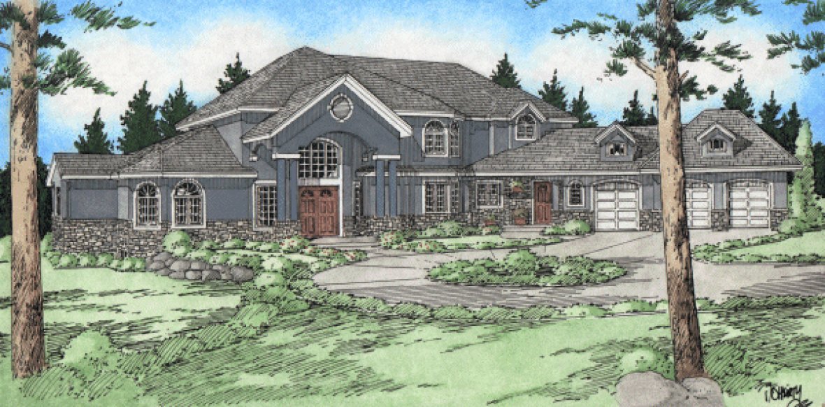 Full Rendering for House Plan #201509