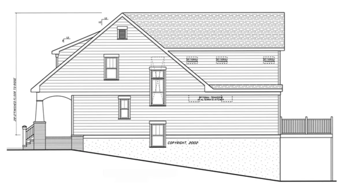 Right Elevation for House Plan #124903