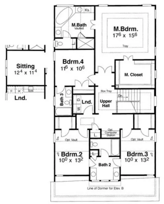 Second Floor Plan for House Plan #124903