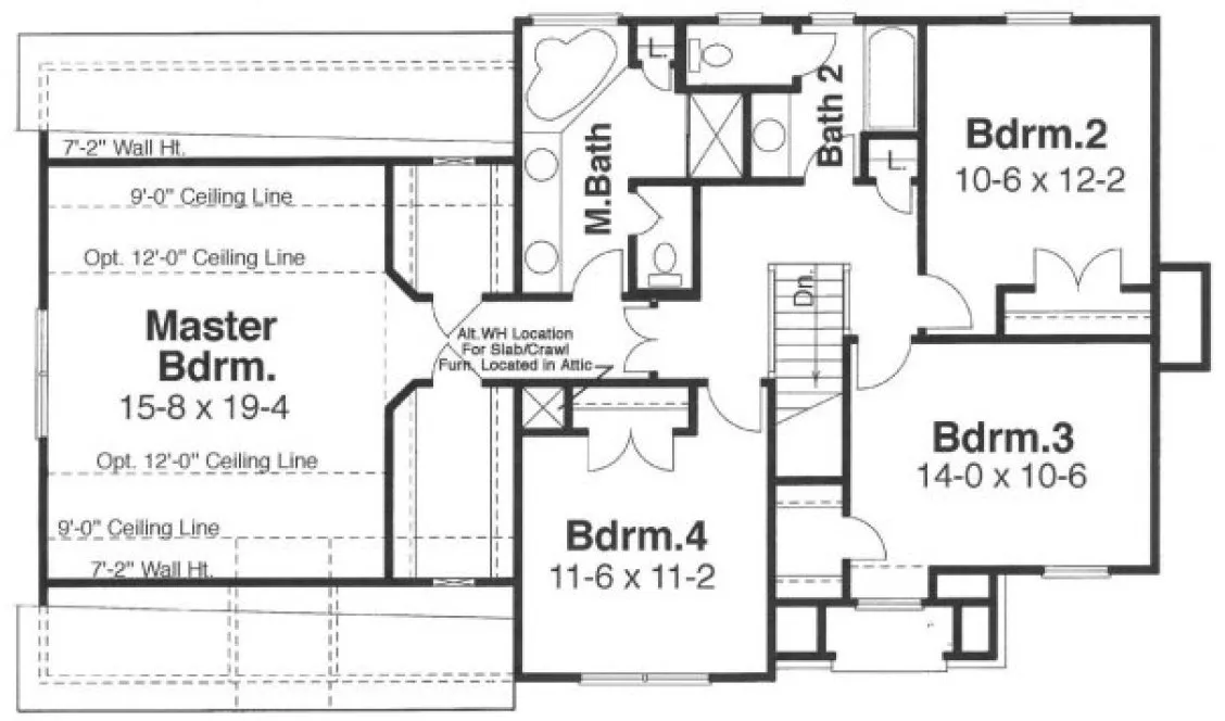 Second Floor Plan for House Plan #126622