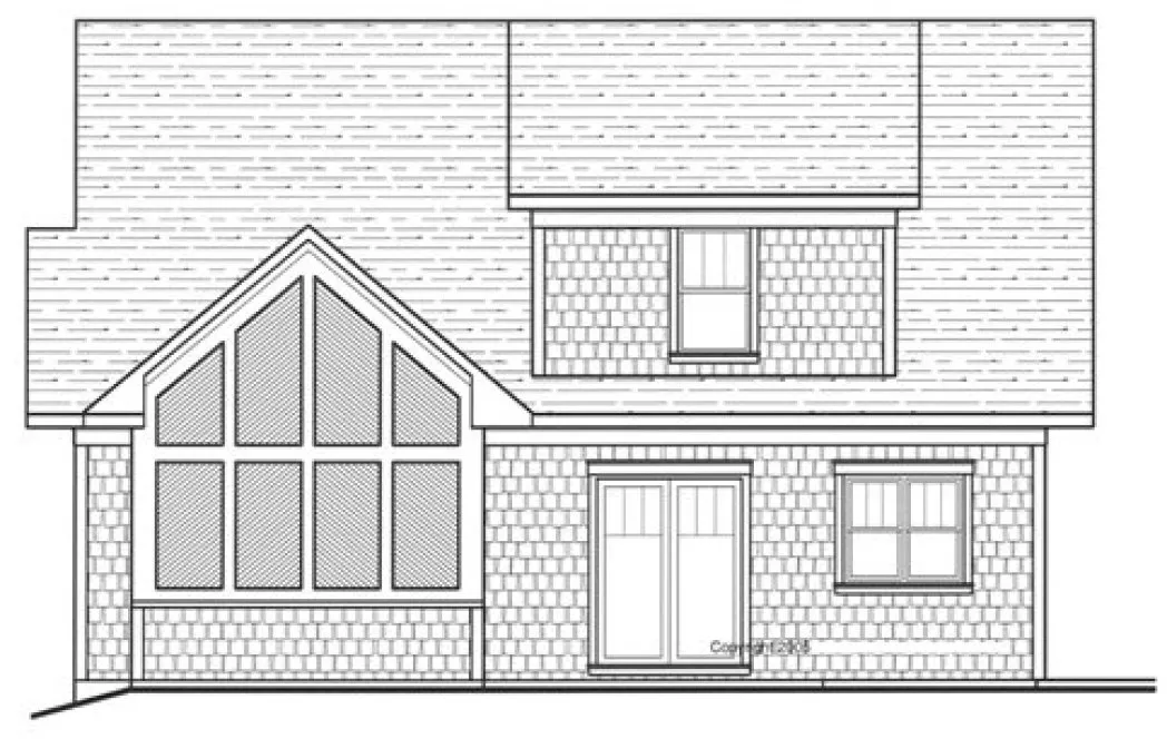 Rear Elevation for House Plan #128043