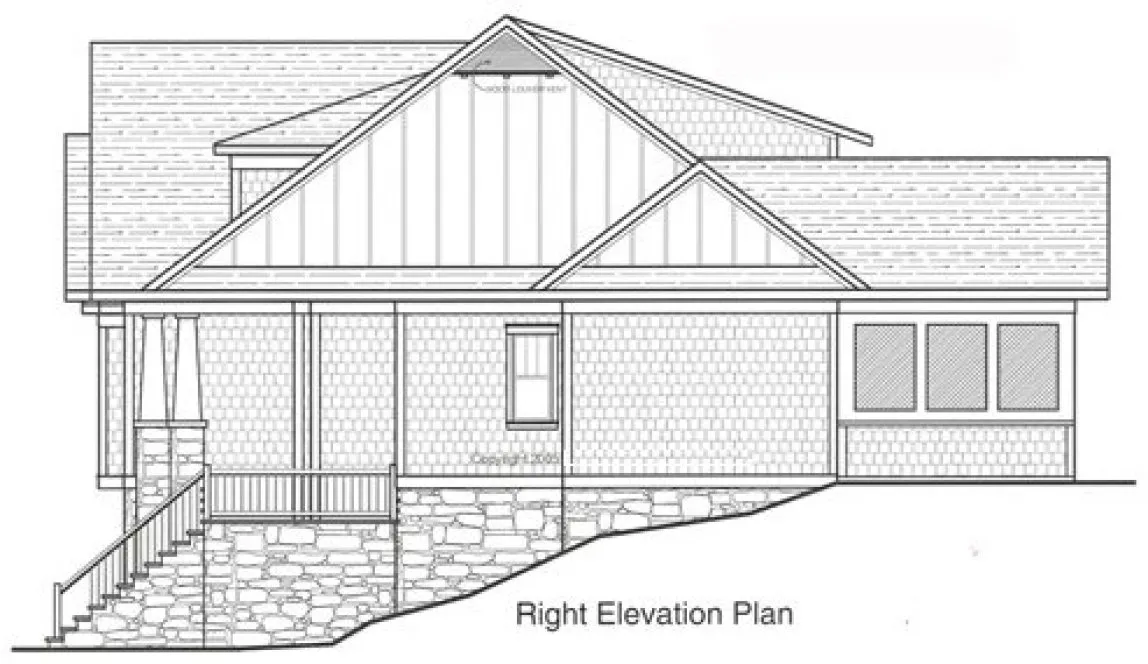 Right Elevation for House Plan #128043