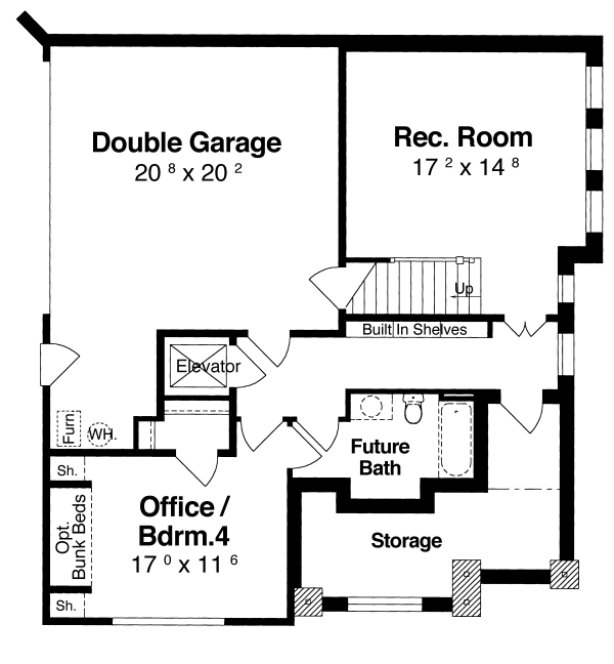 Basement Plan for House Plan #128043