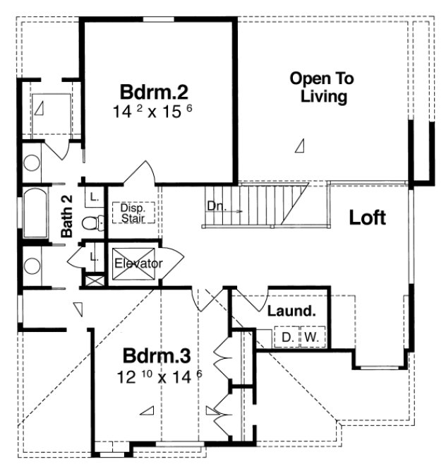 Second Floor Plan for House Plan #128043