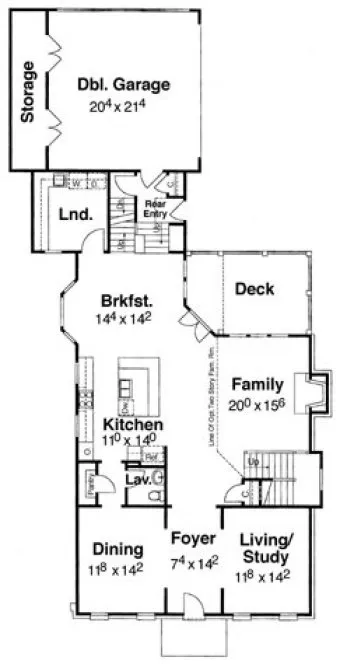 Main Floor Plan for House Plan #122143