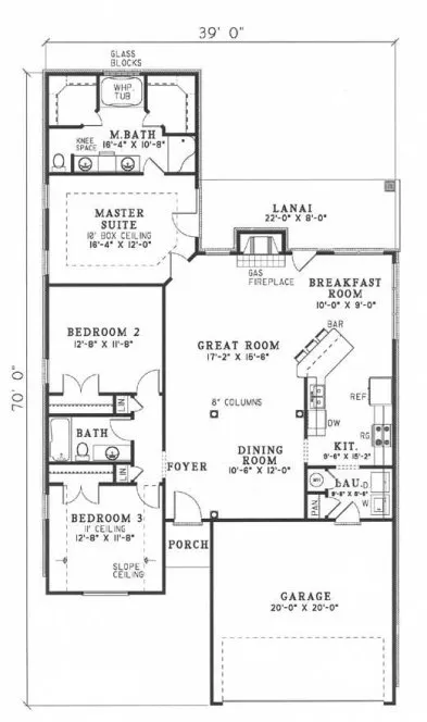 Main Floor Plan for House Plan #311010