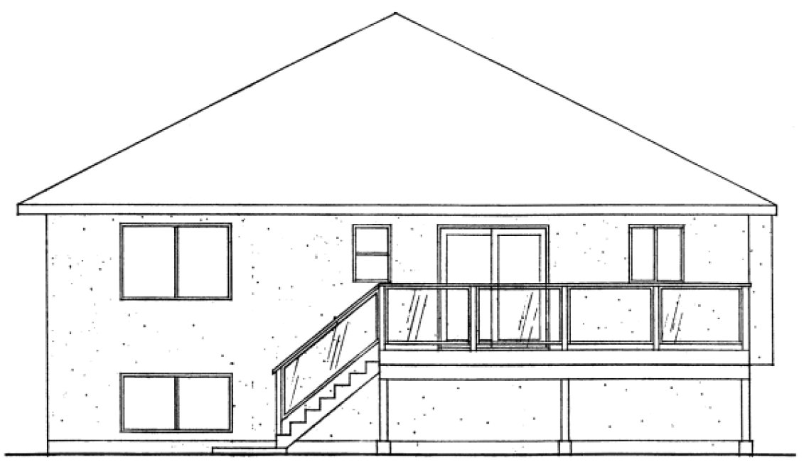 Rear Elevation for House Plan #202033