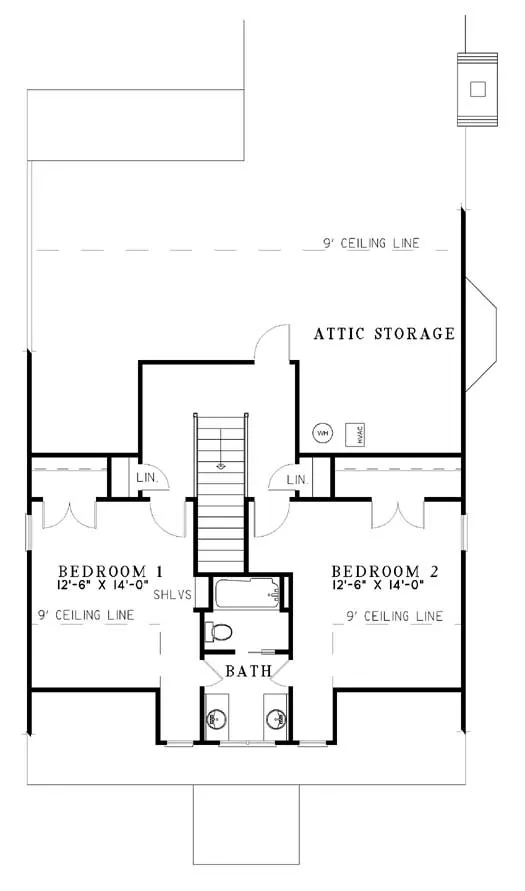 Second Floor Plan for House Plan #314010