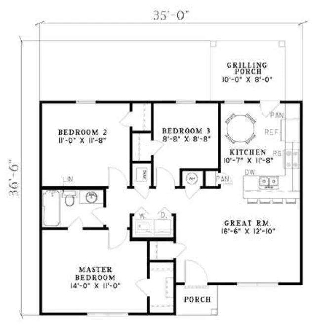 Main Floor Plan for House Plan #316010