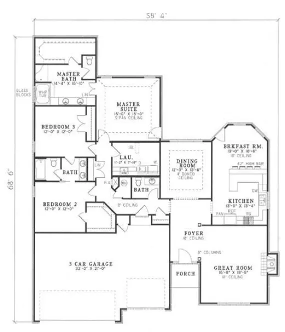 Main Floor Plan for House Plan #317010