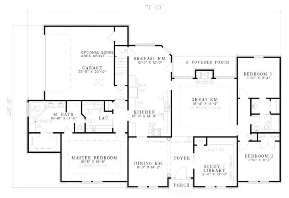 Main Floor Plan for House Plan #310110