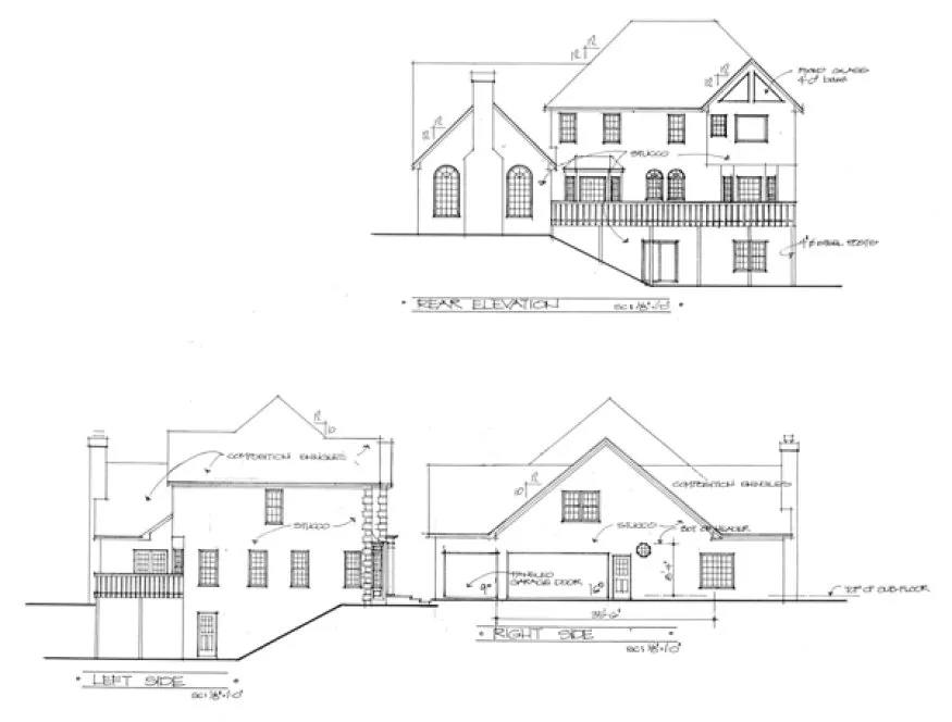 Rear Elevation for House Plan #272033
