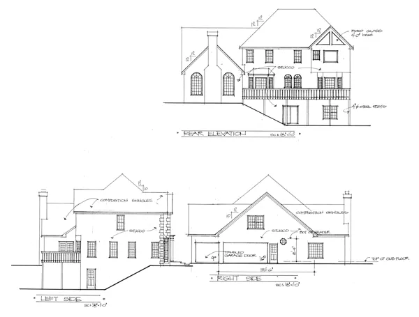 Rear Elevation for House Plan #272033