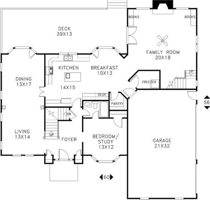 Main Floor Plan for House Plan #272033