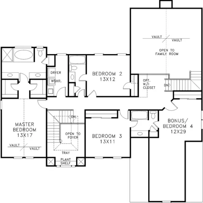 Second Floor Plan for House Plan #272033