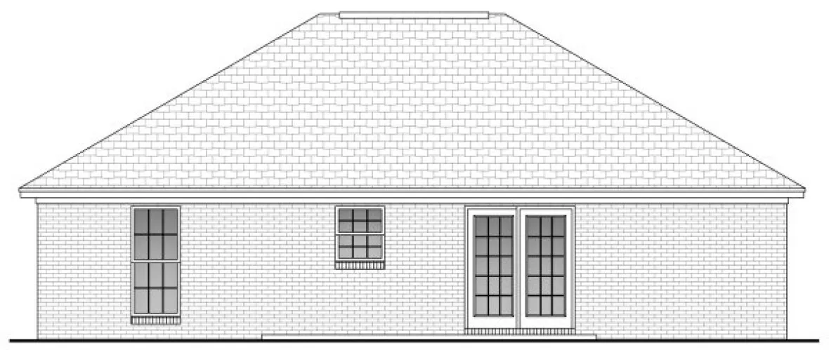 Rear Elevation for House Plan #300612