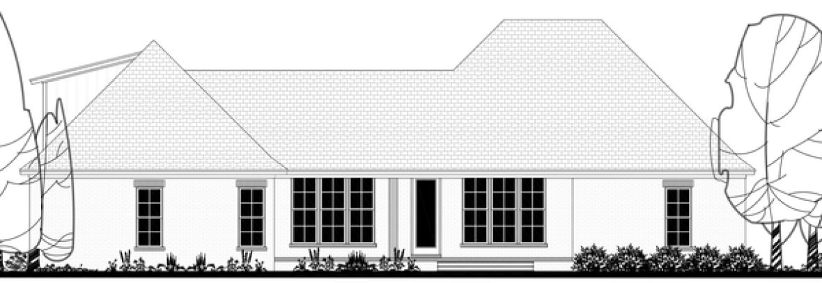 Rear Elevation for House Plan #303732