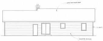 Rear Elevation for House Plan #354880