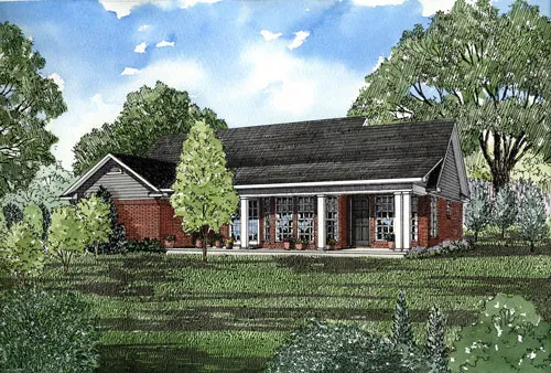 Rear Elevation for House Plan #313110